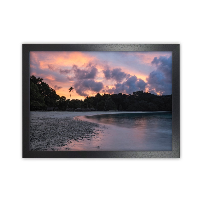 Champagne Sunset by Karsten Wrobel - Print on Canvas, Black Framed, 25cm H x 34cm W x 3cm D