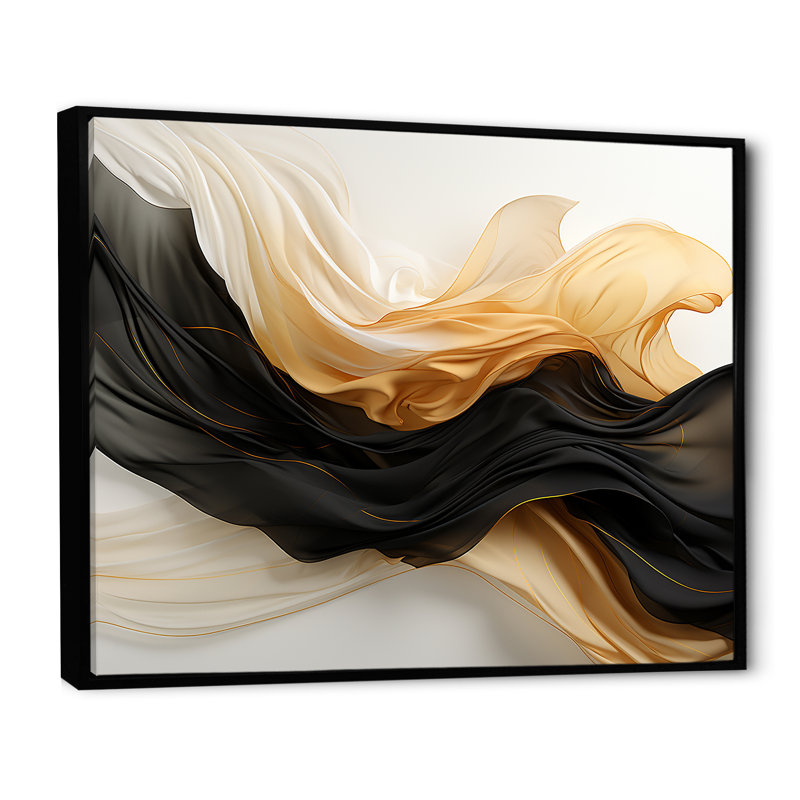 Art mural, impression sur toile, formes abstraites, H 12 po x l 20 po x P 1 po, Cadre flottant noir