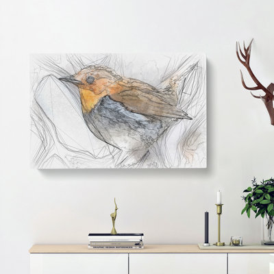 Charming Robin Bird - Wrapped Canvas