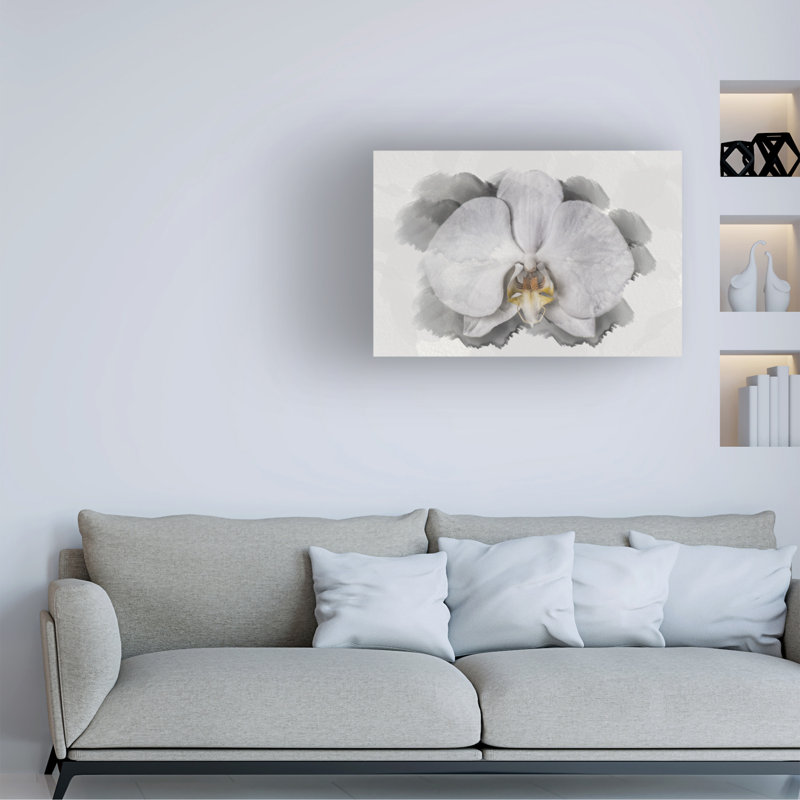 «White Orchid» par Lori Hutchison, peinture sur toile tendue, H 16 po x l 24 po x P 2 po