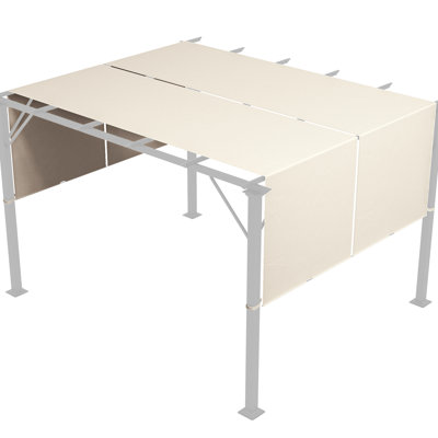 Pergola Canopy Replacement, 4 X 18Ft, , Khaki, Compatible With 10 11.8Ft Pergola, User- Setup 2Pcs 18Ft Uv30+ Protection, Easy For Fade Cover