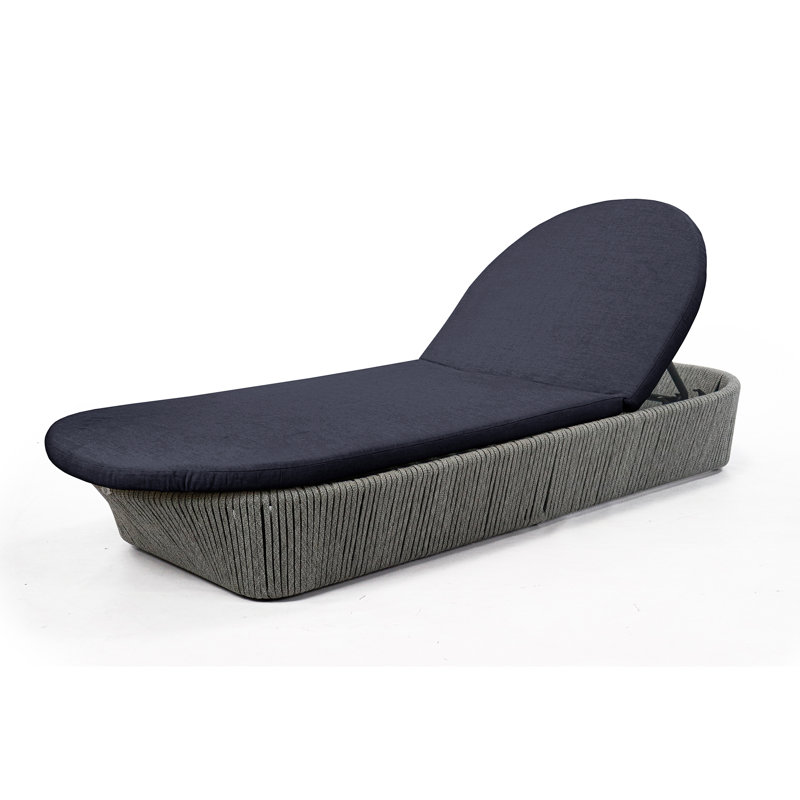 Boston Outdoor Chaise Lounge, Canvas Navy Sunbrella® Canvas