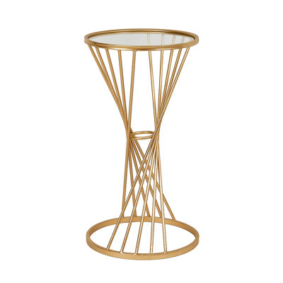 Lebanon Glass Top Pedestal End Table