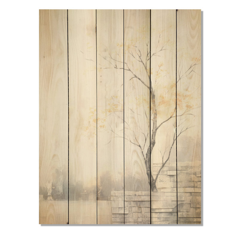 Minimalisme, rivière calme, forêt I - forêt de rivière, art sur bois de pin naturel, H 20 po x l 10 po