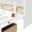 Grand lit escamotable mural avec tiroir et un ensemble de douilles et ports USB, blanc-130084927