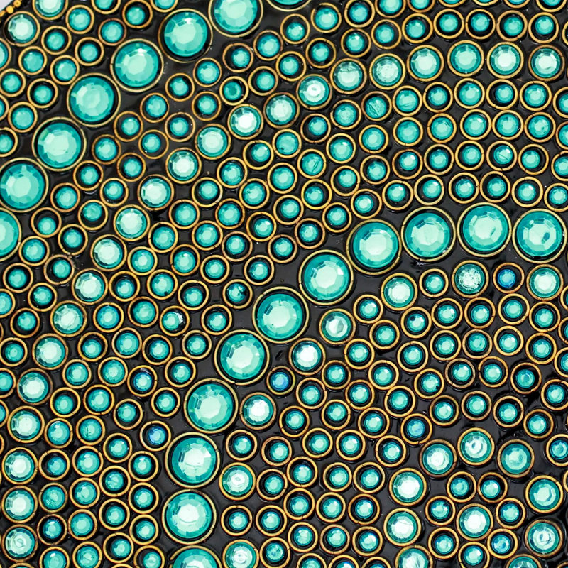 Plateau de meuble-lavabo à bijoux Catania, Clinquant turquoise