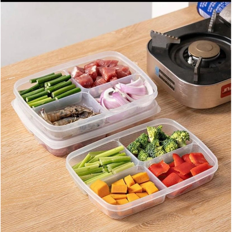 Ensemble de boîte de rangement durable (6 pièces), plastique transparent, 5,9 x 8,1 x 1,2 pouces | Capacité de 400 ml chacune | Va au lave-vaisselle, idéal pour organiser les fournitures de cuisine, de bureau et d'artisanat, conception peu encombrante
