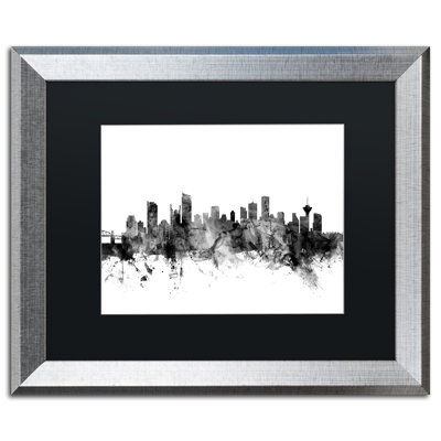 « vancouver canada horizon b&w », impression encadrée