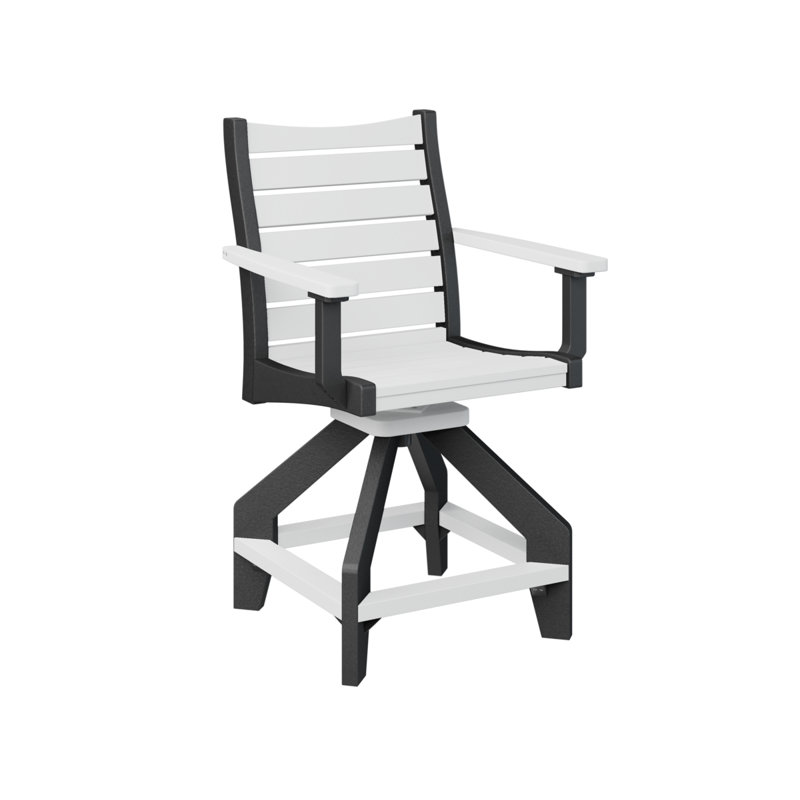 Chaise de comptoir pivotante Berlin Gardens Bristol, Noir, Blanc