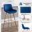 Set of Bar Stools, Velvet Fabric Counter Stool-1878013630-1878013625-1878013627