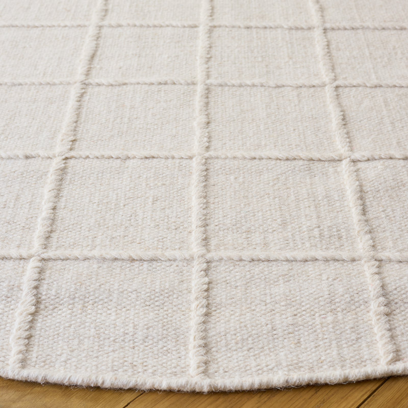 Tapis ivoire en laine / coton tissé à la main Natura 785, Rond 6 pi