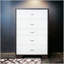 Commode 5 tiroirs Eloy à finition blanche et espresso avec rangement spacieux et fabrication durable pour les chambres modernes