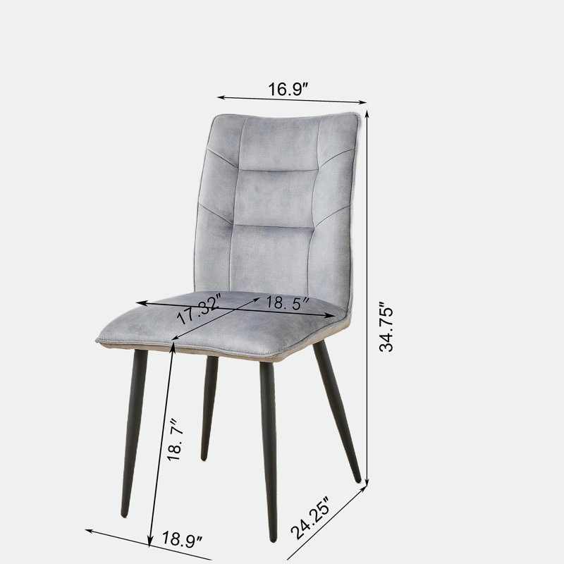 Ensemble de chaises de salle à manger 2 pièces Modern, Gris