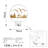 Stylish Wall Lamp, White & Gold, 11.8 x 14.2 x 3.9 inches | 100% Metal, IP 44 Rated, Max 12W | On/Off Switch, 78.7-inch Cable | Perfect for Glam, Animal-Inspired, Scenic & Christmas Decor-106854222