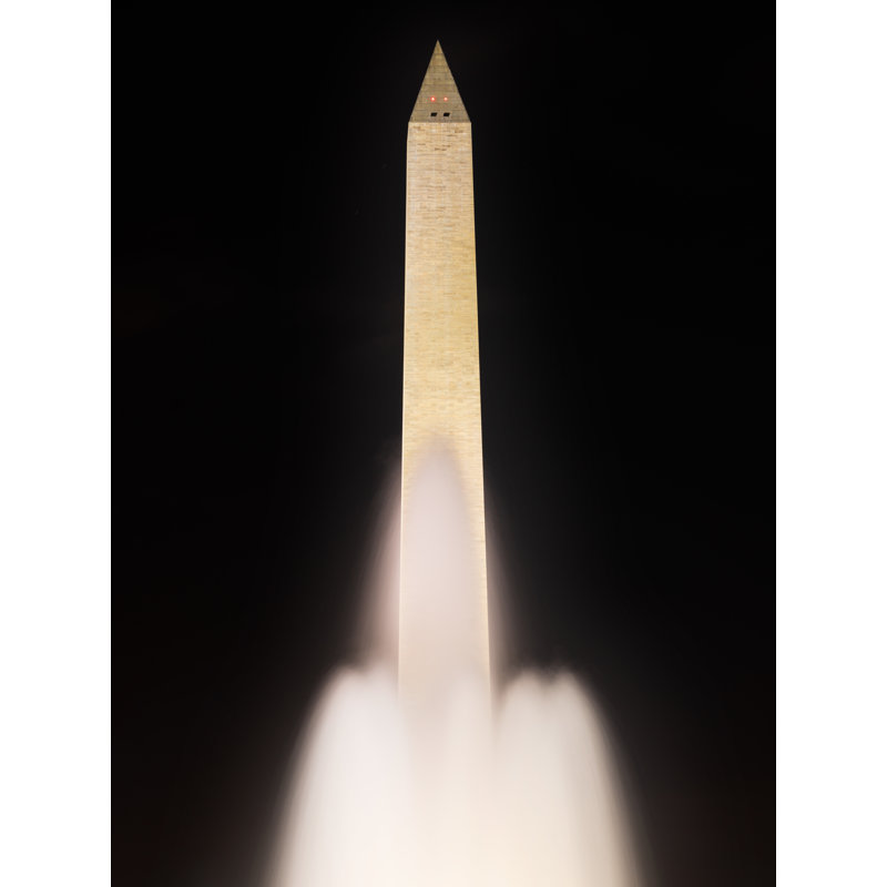 Washington Monument Rocket Ship Print by Steven Heap, Black Framed Canvas, 32" H x 24" W