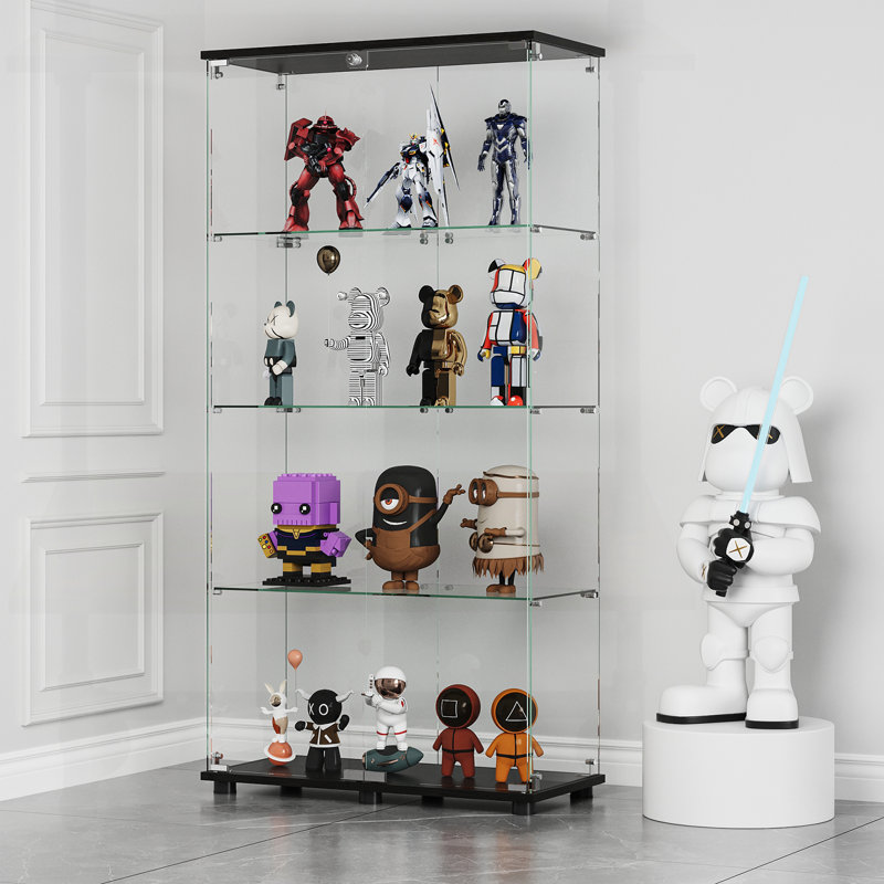 Vitrine polyvalente verrouillable avec plusieurs tablettes pour différentes pièces