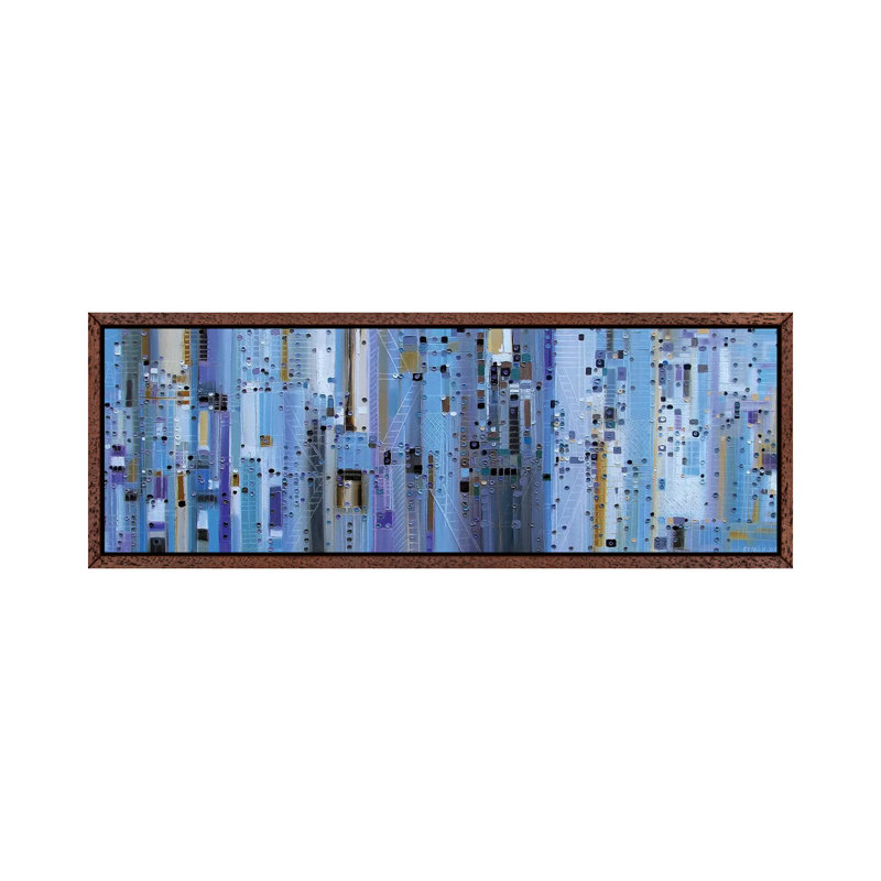 Modern Structures by Ekaterina Ermilkina - Panoramic Print on Canvas, 121.92 cm H x 40.64 cm W, Classic Brown Wood Framed