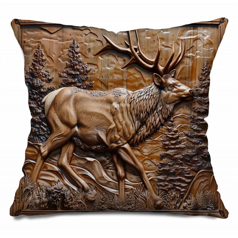 Coussin Trendy, Noyer, H 16 po x l 16 po