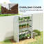 Mini Greenhouse with Reinforced PE Cover, Portable Indoor Outdoor Green House with Roll-up Door, 170 x 120 x 50cm, White