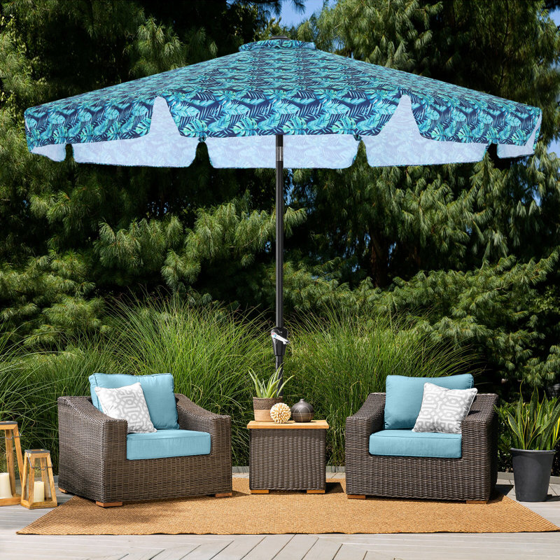 Parasol de marché 9 pi Hobert, Feuille vert jungle, H 94,5 po x l 106 po x P 106 po
