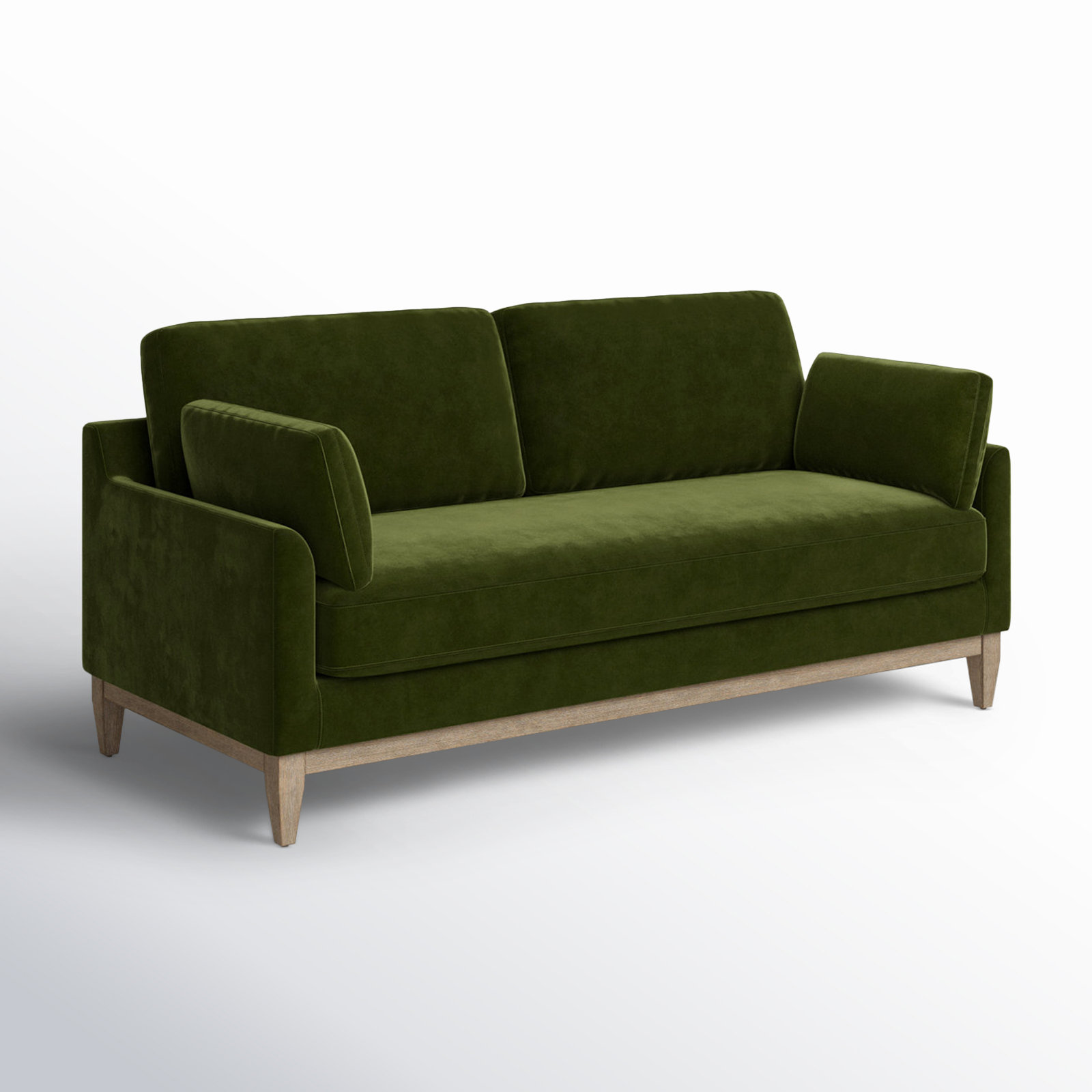 Pera 76" Linen Sofa, Olive Green Velvet