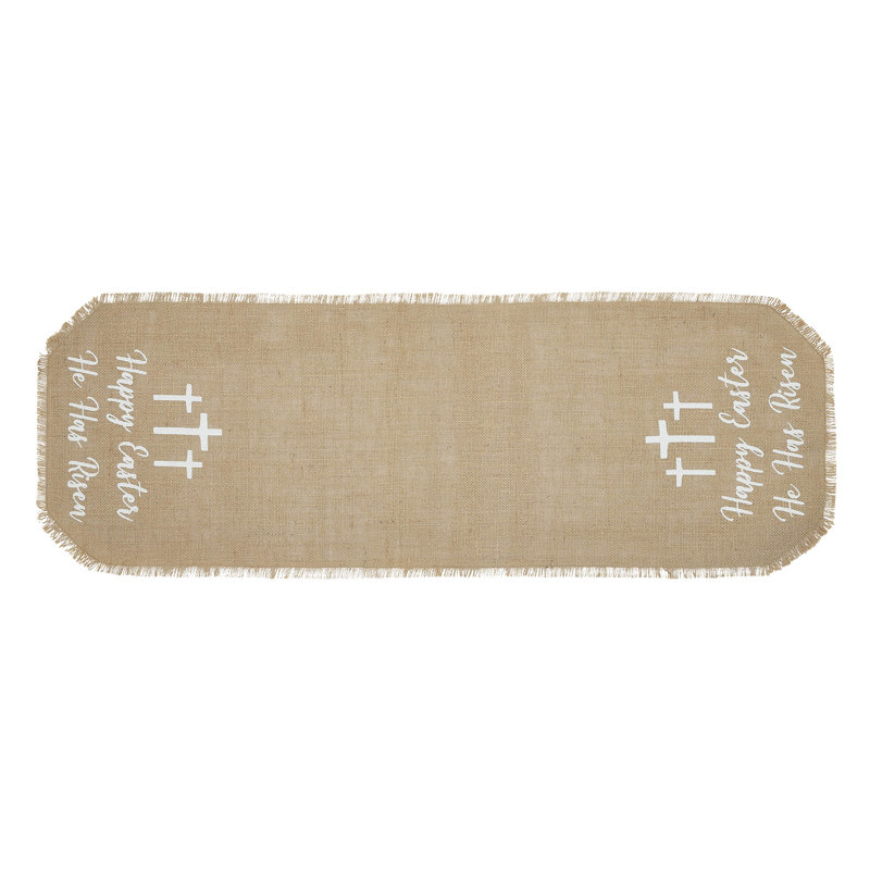 Celebrate Grace Jute Burlap Happy Easter Runner, 36" Rectangle