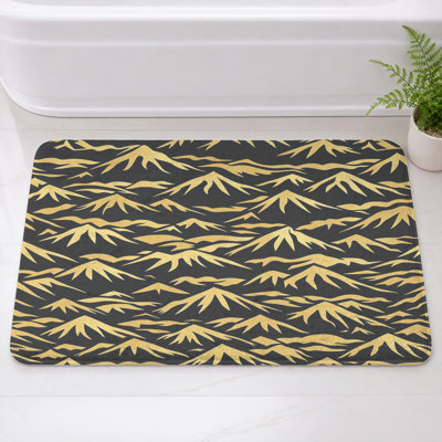 Mountain Range Illustration Bath Mat