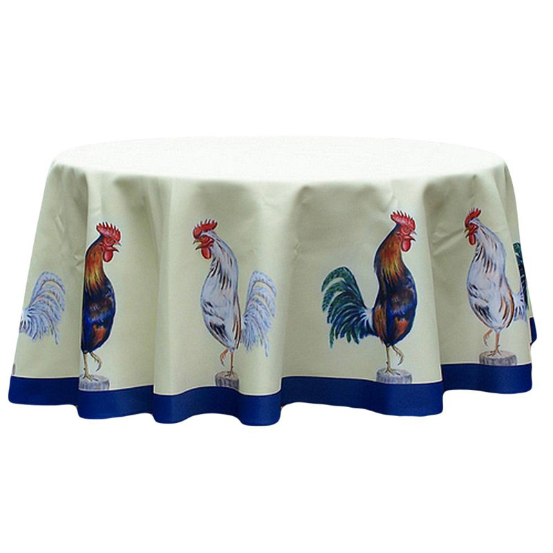 Alwin Animal Print Round Tablecloth, 68" W Round