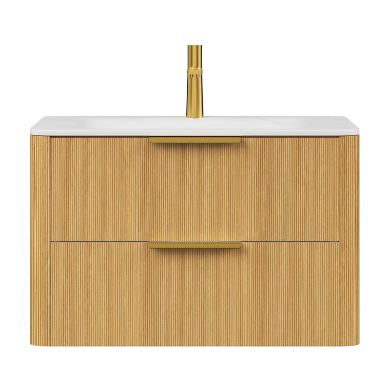 Meuble-lavabo moderne de 30 po Opaline, 30", Light Oak