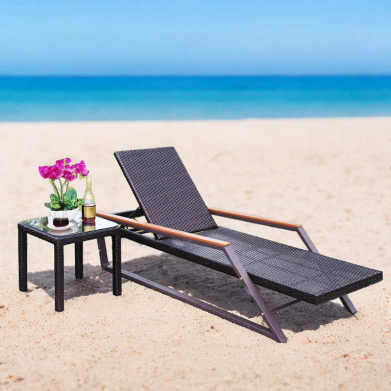 Ensemble de chaise longue d'extérieur avec table Larralde