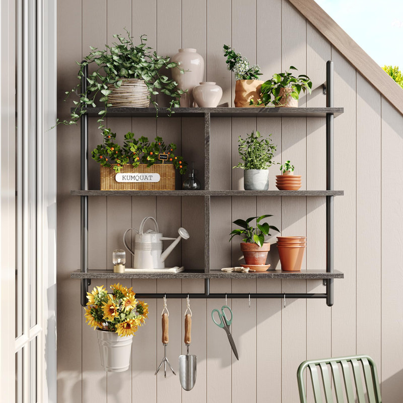 Jenilyn Floating Shelf, Charcoal Black