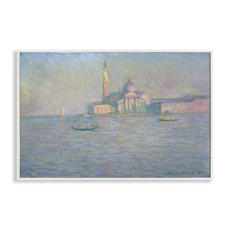 Giclée de Venise classique par one1000paintings, Giclée encadrée blanc bord de mer, H 20 po x l 30 po