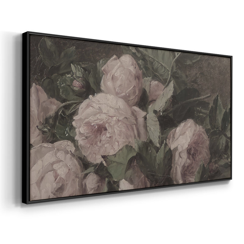 Botanical Series-CDxxx - Toile tendue avec châssis tendue, prête à être accrochée, H 21 po x l 41 po, Noir