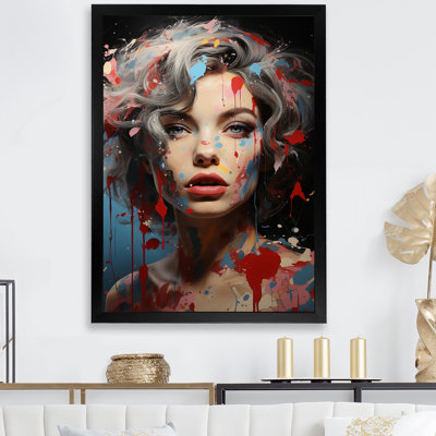 Blue And Black Marilyn Monroe Glamour Portrait II - Fashion Woman Canvas Art