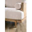 Salon de style Mid-Century moderne 1pc avec traversin de côté et pieds fuselés en bois avec dossier réversible beige et chêne clair-1221298817