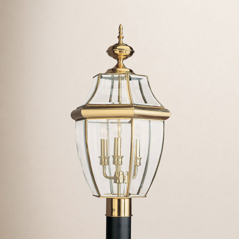 Beveled Lantern Head, Polished Brass, No