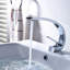 Robinet pour salle de bain Modern Waterfall - Robinet monotrou avec finition nickel-128134491