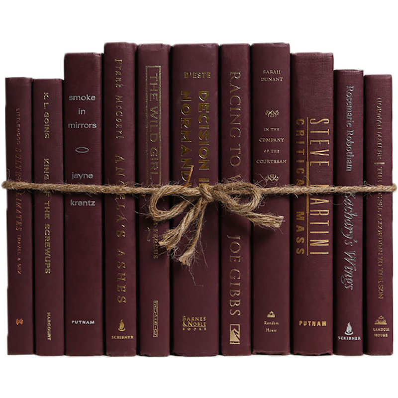 Livres décoratifs - Ensemble de livres Merlot - 1 pied de livres rouges