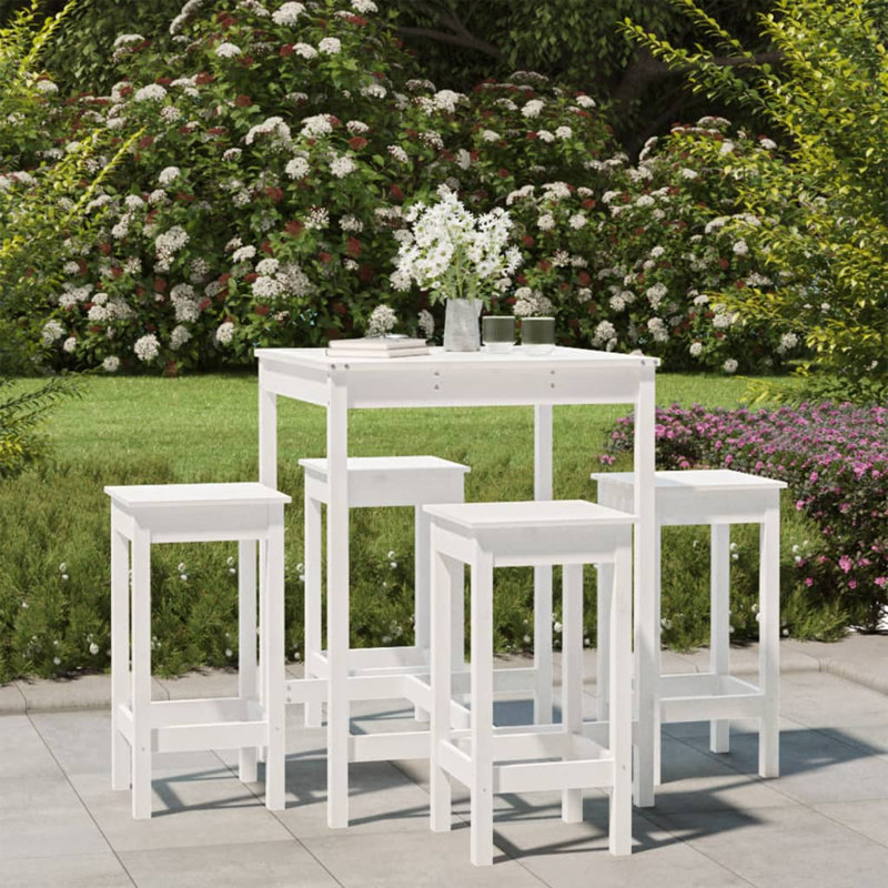 Obed 4 - Person Patio Dining Set with Rectangular Table, White