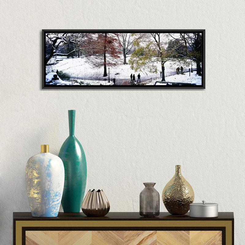 « central park, new york city », reproduction de photo sur toile, H 16 po x l 48 po x P 1,5 po, Cadre noir