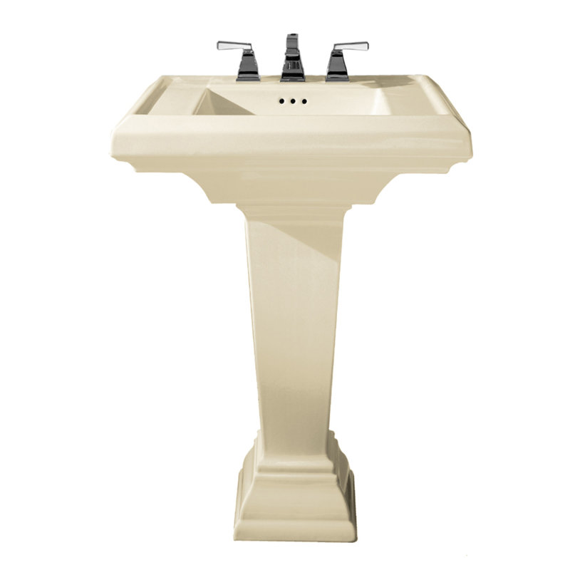lavabo de salle de bain avec trop-plein 24" en céramique Town Square, Lin, 4 po central