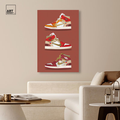 Sneaker Lineup Red Canvas Sneakerhead Posters by