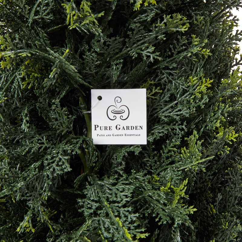 37" Green Silk and Plastic Outdoor Topiary Shrub
