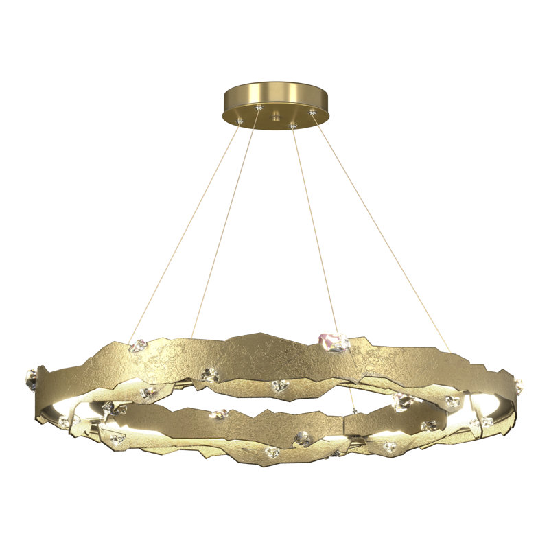 Trove Wagon Wheel LED Chandelier, Modern Brass