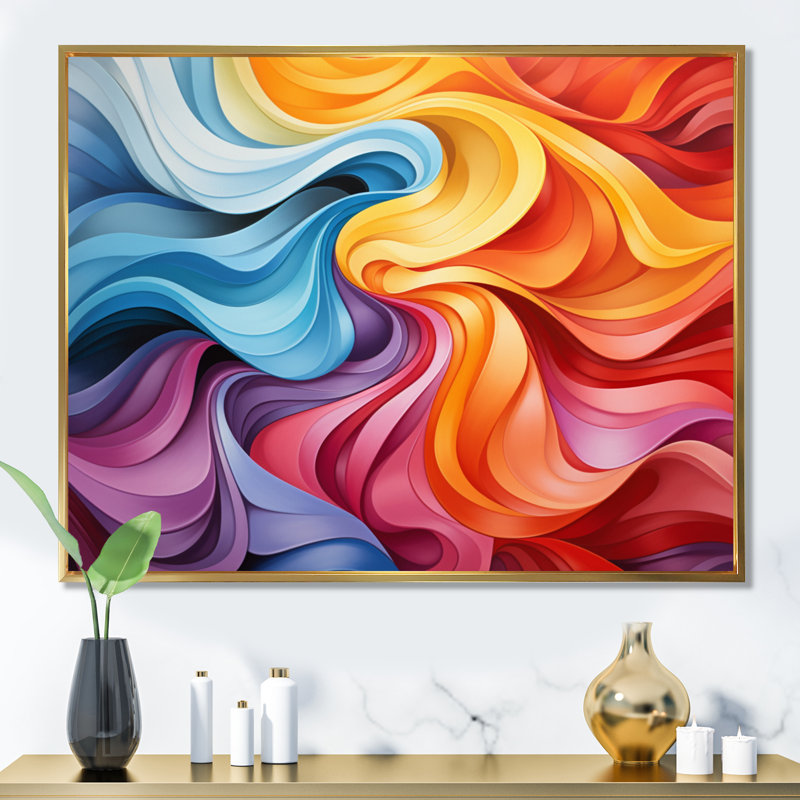 Opt Optical Delirium V sur impression sur toile, H 12 po x l 20 po x P 1 po, Cadre flottant doré