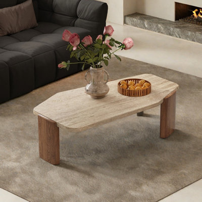 Table basse en pierre naturelle Wabi-sabi