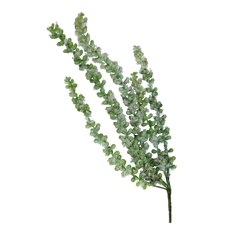 16.5" Green Frosted Plastic Donkey Tail Succulent Spray