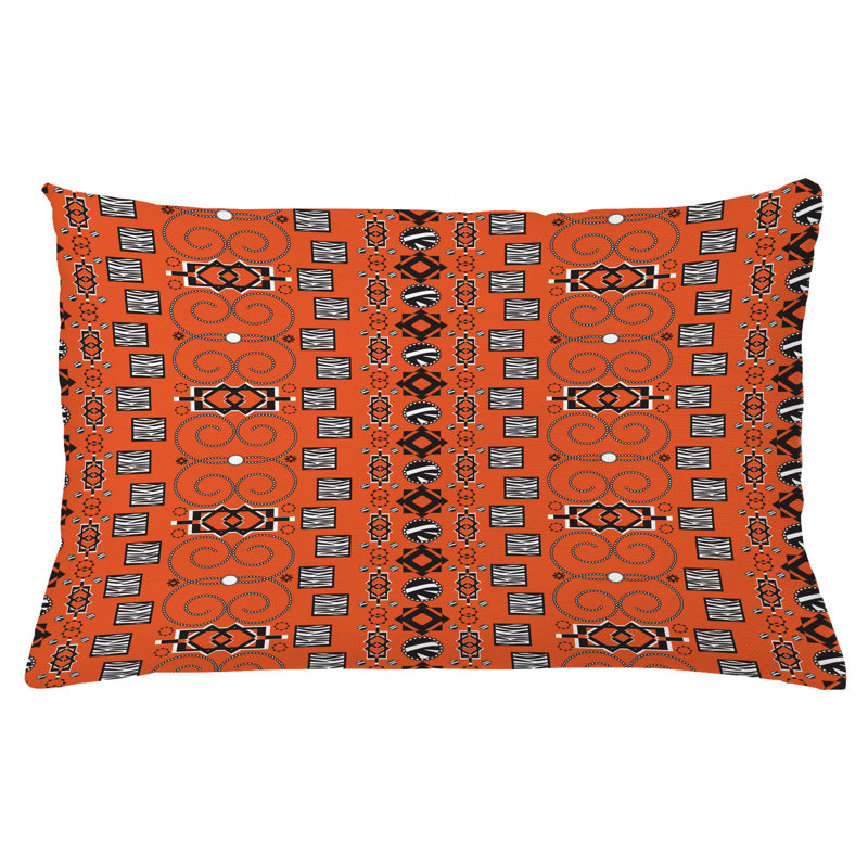 Housse de coussin lombaire géométrique intérieur/extérieur africain, 16 po x 26 po