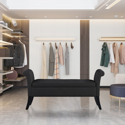 Sholom 52" W Upholstered Flip top Storage Bench