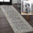 Brandy Rustic Border Low-Pile Machine-Washable Dark Gray/Cream Rug-901584631